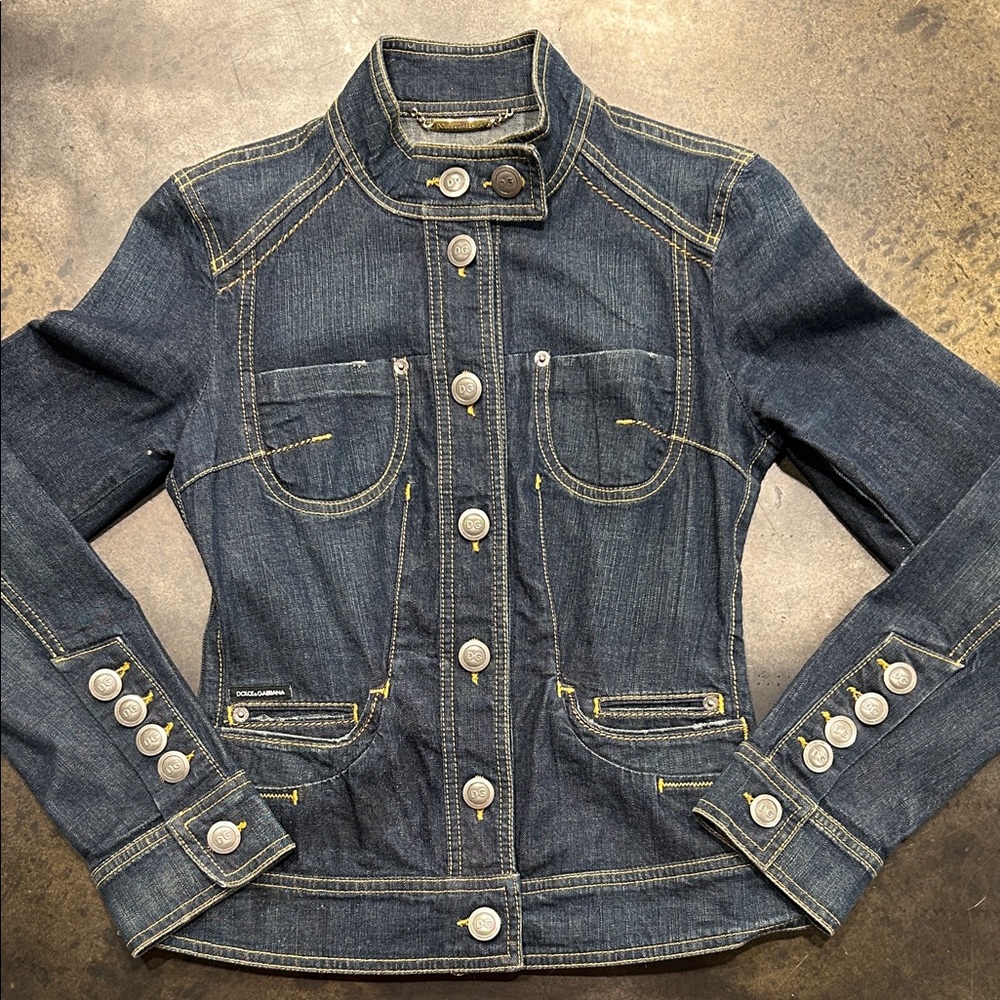 Dolce & Gabbana Blue washed Denim Button Jacket
